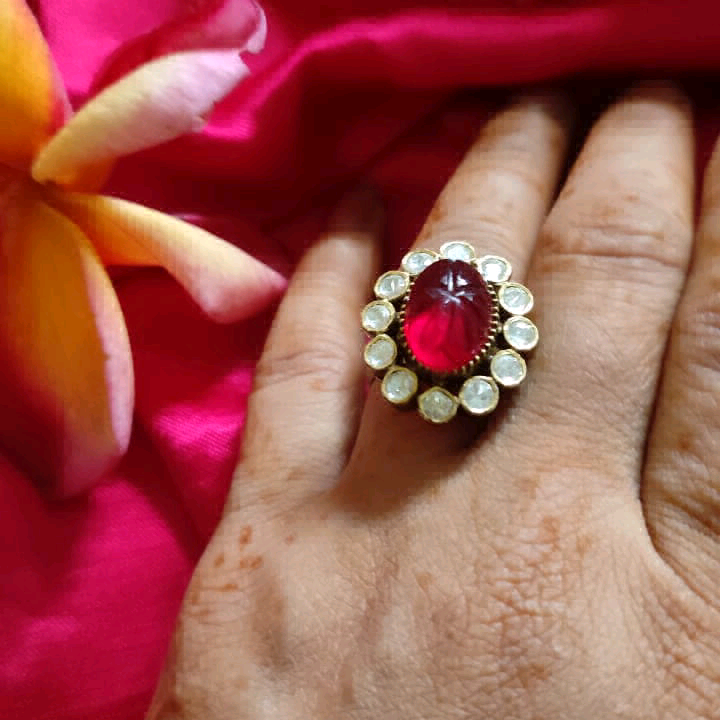 Pink Moissanite Ring